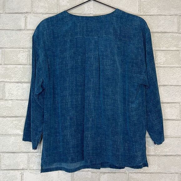 Tibi Button Down Silk 3/4 Sleeve Blouse 6 - Picture 3 of 5
